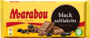 Marabou - Black Saltlakrits (Siyah, Tuzlu, Meyankoklu y30 Kakalo Surlu Cikolata)